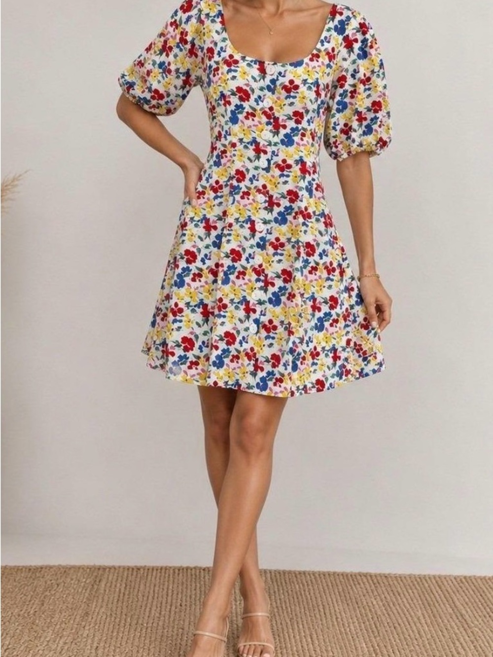 RIXO x Target White Multi Floral   Mini Dress